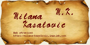 Milana Kasalović vizit kartica